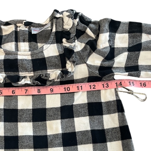 Girls Size 5/110 Hannah Andersson White & Black Buffalo Checkered Longsleeve Top - Picture 3 of 10